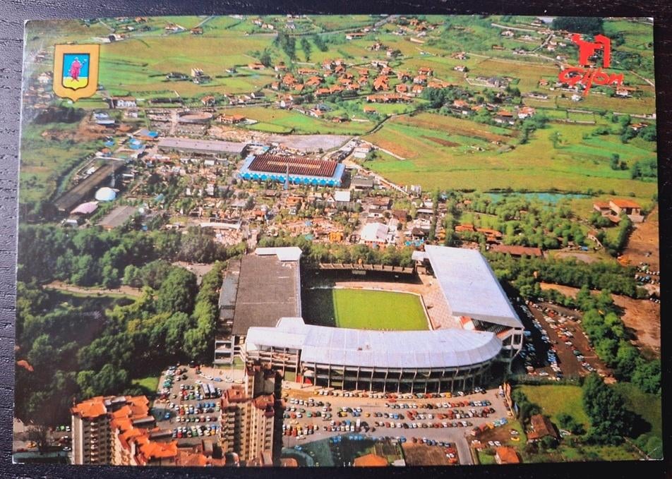 2 x Stadion Ansichtkaart Sporting Gijon, Ophalen, Zo goed als nieuw, Buitenlandse clubs, Poster, Plaatje of Sticker