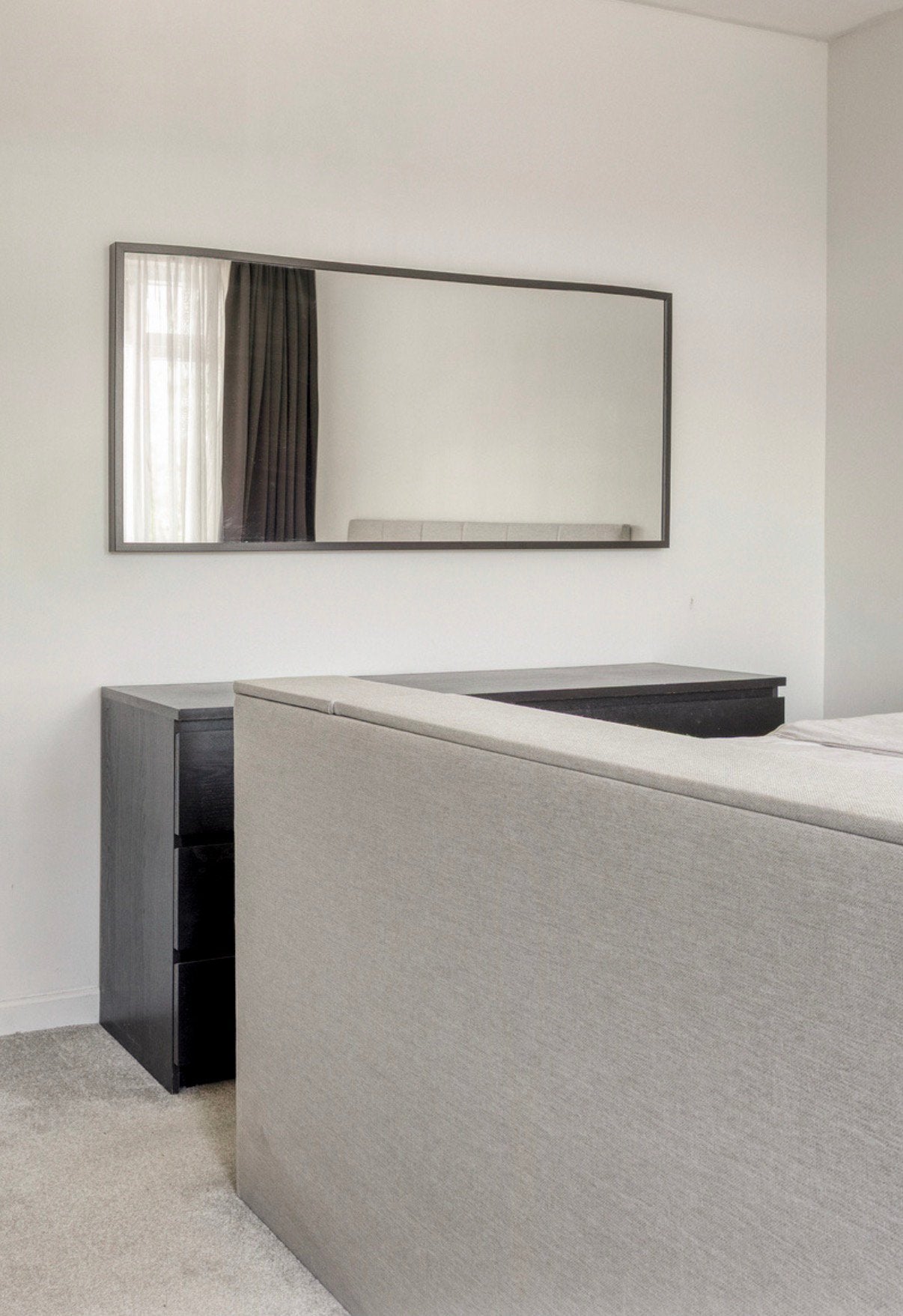 Ikea zwart bruine spiegel, Huis en Inrichting, Woonaccessoires | Spiegels, Ophalen, Gebruikt, 150 tot 200 cm, Rechthoekig