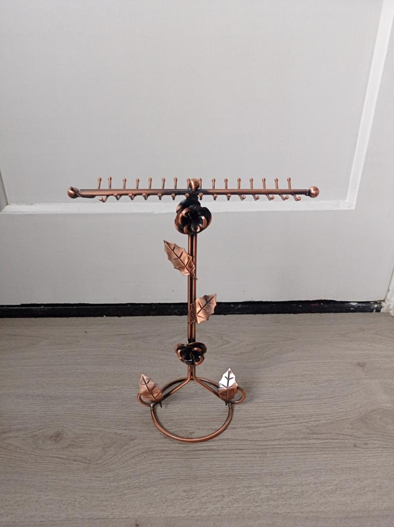 Top Ketting Houder Metalen Rose Bloem 32 cm, Ophalen of Verzenden, Nieuw, Roze, Overige materialen