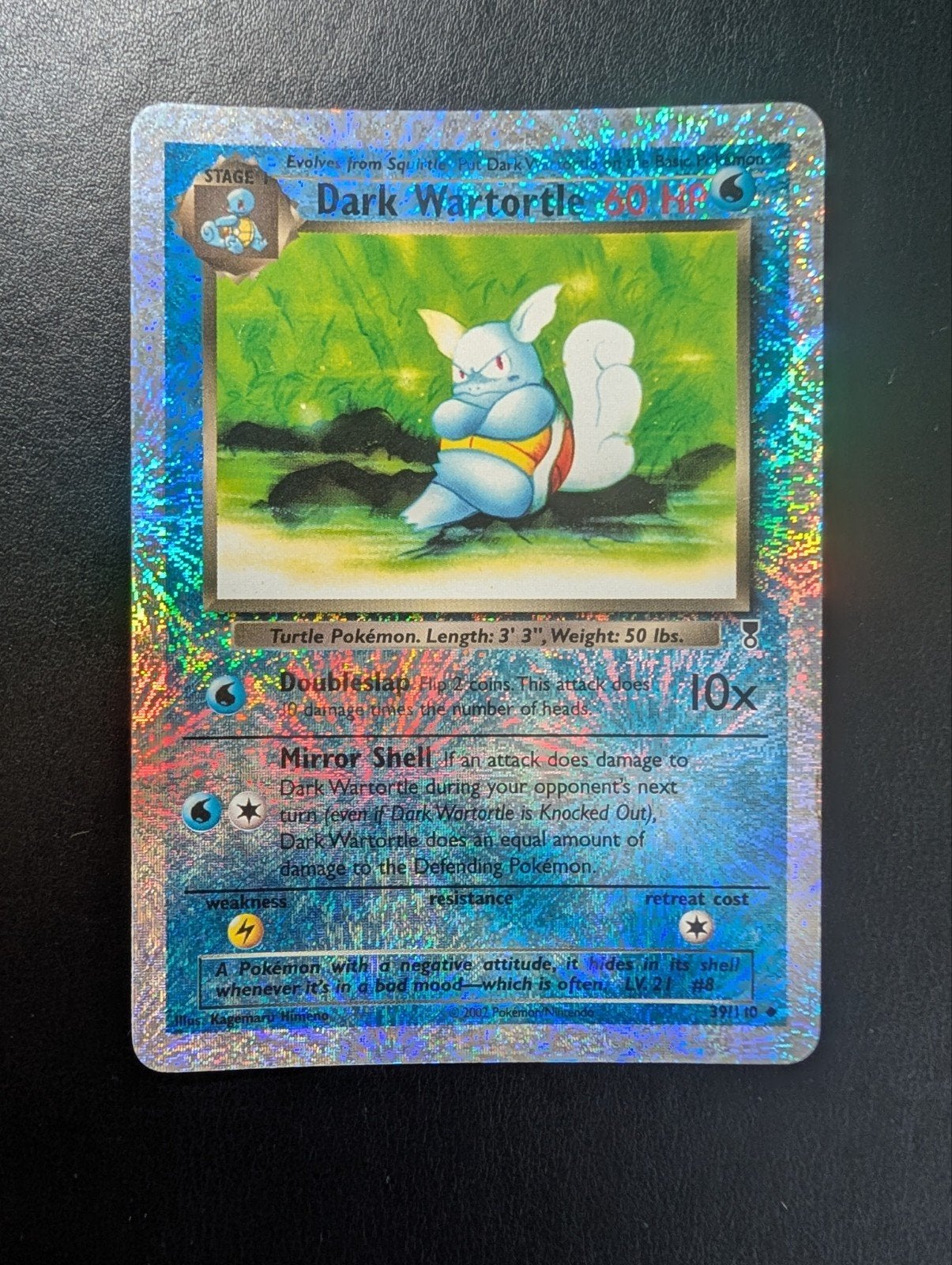 Pokémon Legendary Collection Dark Wartortle 39/110 Reverse, Ophalen of Verzenden, Gebruikt, Losse kaart, Foil