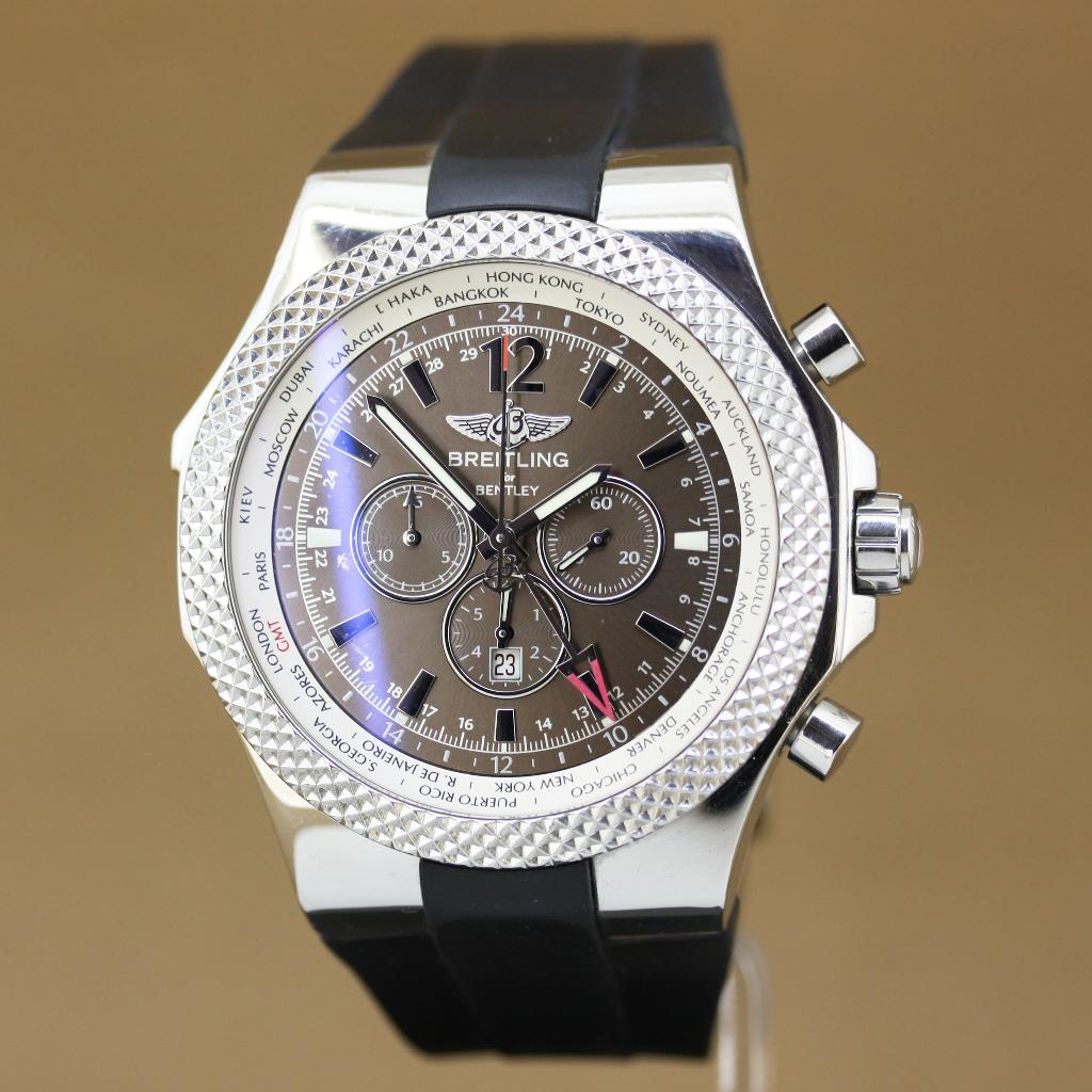 Breitling for Bentley GMT Ref. A47362, Gebruikt, Staal, Breitling, Polshorloge