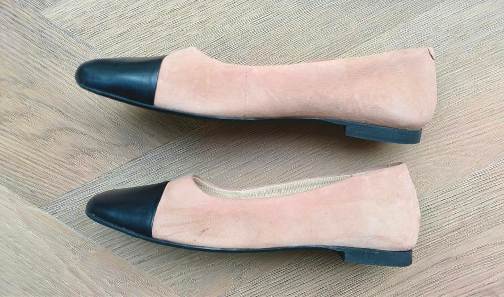 Manfield klassieke ballerina's leer  39, Beige, Zo goed als nieuw, Manfield, Ballerina's