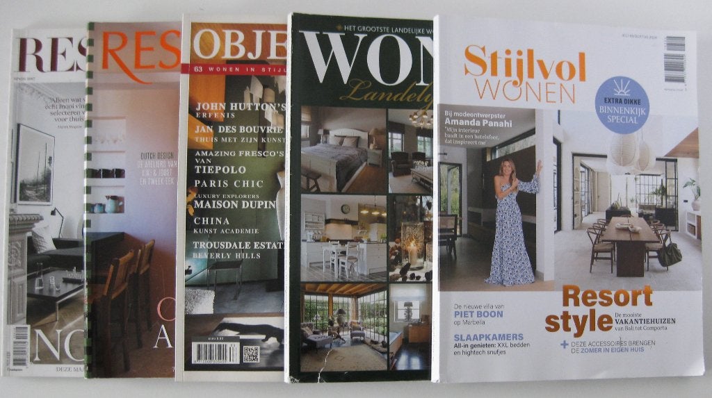 Woonbladen / Glossy's 5 stuks assorti titels o.a. Residence, Boeken, Tijdschriften en Kranten, Ophalen of Verzenden, Zo goed als nieuw
