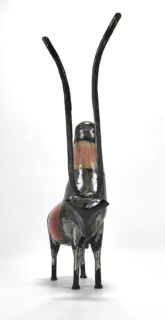 8. Metalen beeld - Madagaskar, 20e eeuw, Ophalen of Verzenden, Zoogdier, 20 - 50 cm, Beeld