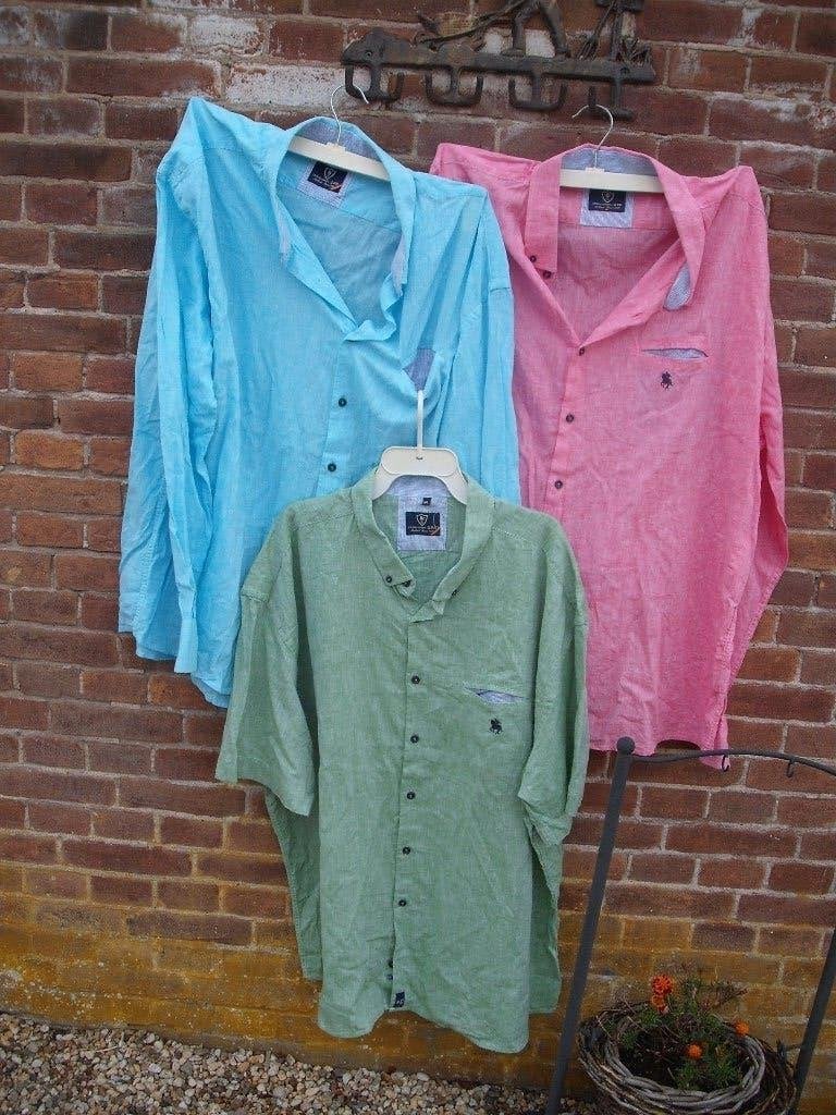 3x overhemd maat 5XL in 1 koop, Kleding | Heren, Grote Maten, Ophalen, Gedragen, Overige kleuren, Overhemd