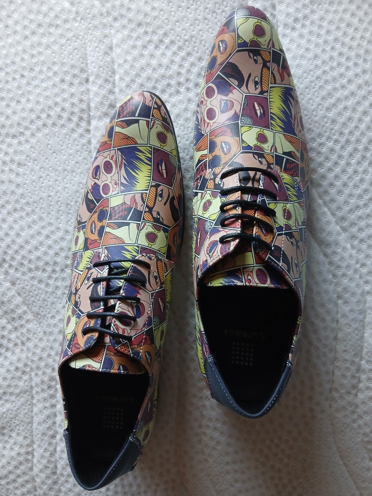 Nieuwe Lureaux veterschoenen met stripboekprint, Overige kleuren, Nieuw, Ophalen of Verzenden, Veterschoenen