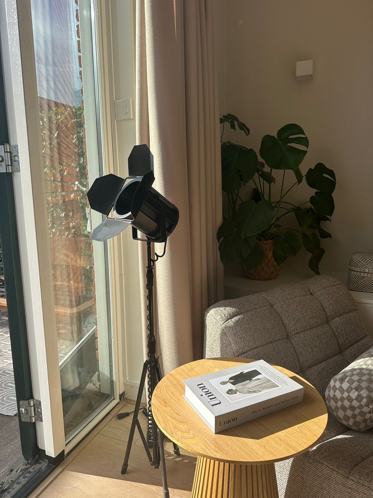 Vintage / Retro design Lamp op statief, Zwart, Industrieel, Zo goed als nieuw, Verstelbaar