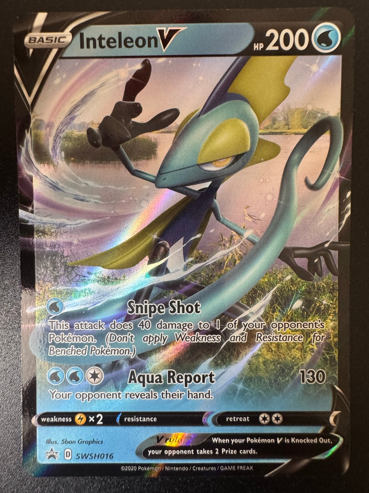 Inteleon V SWSH016 Promo Pokémon Kaart, Ophalen of Verzenden, Zo goed als nieuw, Losse kaart