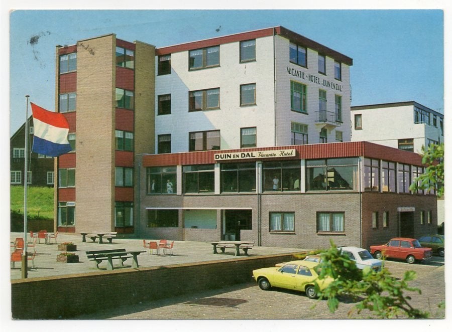 Noordwijk aan Zee Hotel Duin en Dal met auto's oa. DAF 1976, Ophalen of Verzenden, 1960 tot 1980, Gelopen, Zuid-Holland