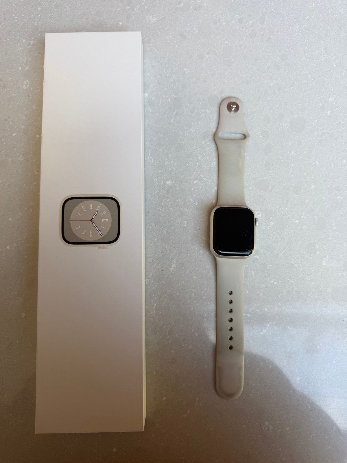 Apple Watch Series 8 Starlight Aluminium Case 41MM, Hartslag, Wit, IOS, Ophalen of Verzenden