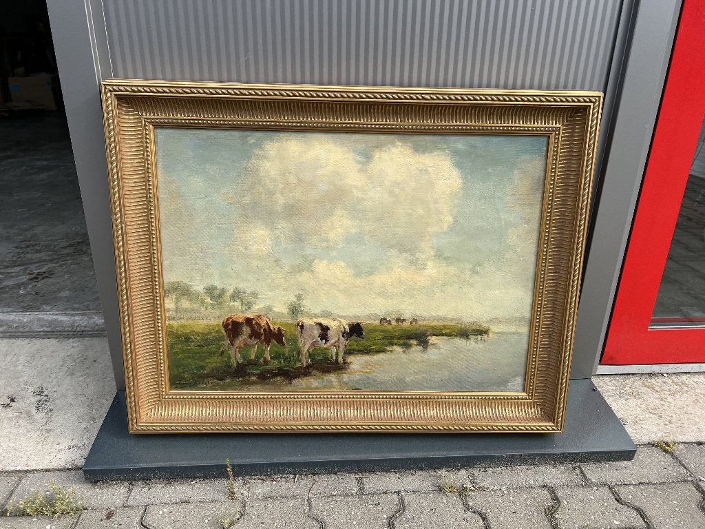 Fedor van Kregten, koeien aan de vaart II, Ophalen of Verzenden