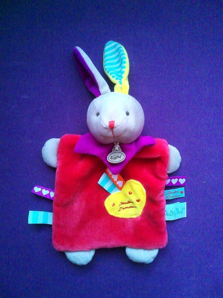 BABY NAT Knuffeldoekje KONIJN DOUDOU D 'AMOUR **Nieuw**, Overige merken, Ophalen of Verzenden, Met label, Konijn