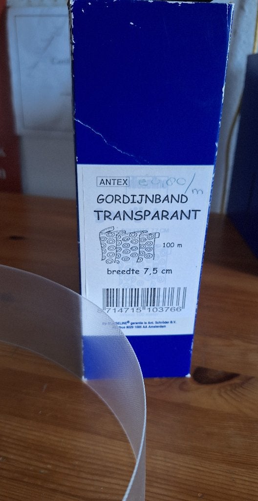 gordijnband Transparant, Ophalen of Verzenden, Nieuw, Lint, Band of Elastiek