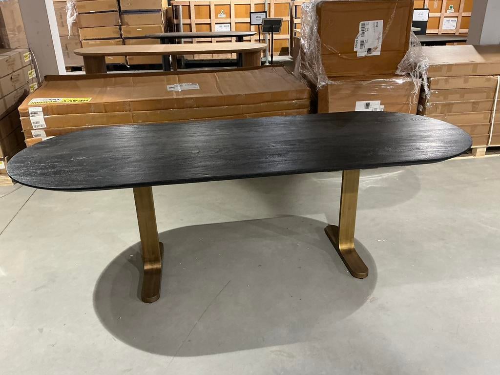 Dining Table Revelin Black/Gold 235, Huis en Inrichting, Tafels | Eettafels, Zo goed als nieuw, 50 tot 100 cm, 200 cm of meer
