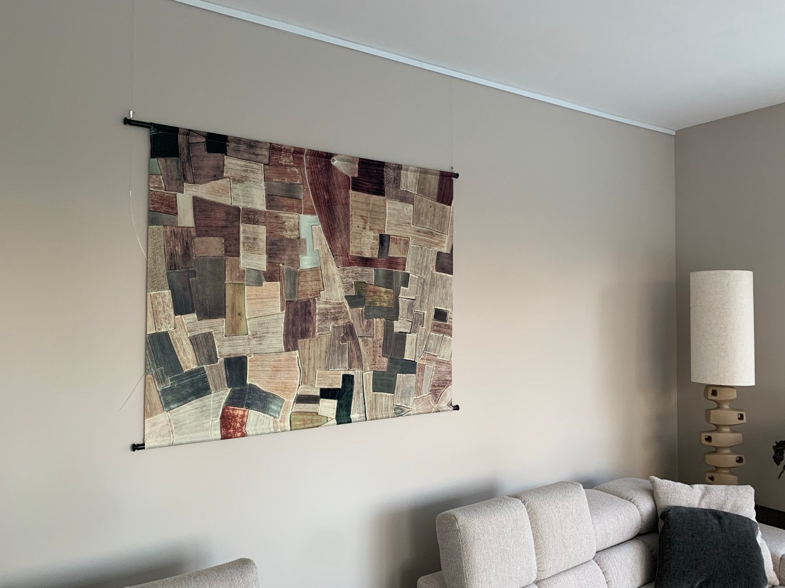 Gaaf velvet wandkleed met abstract patroon, Ophalen, Meerkleurig, Nieuw, Met ophangsysteem