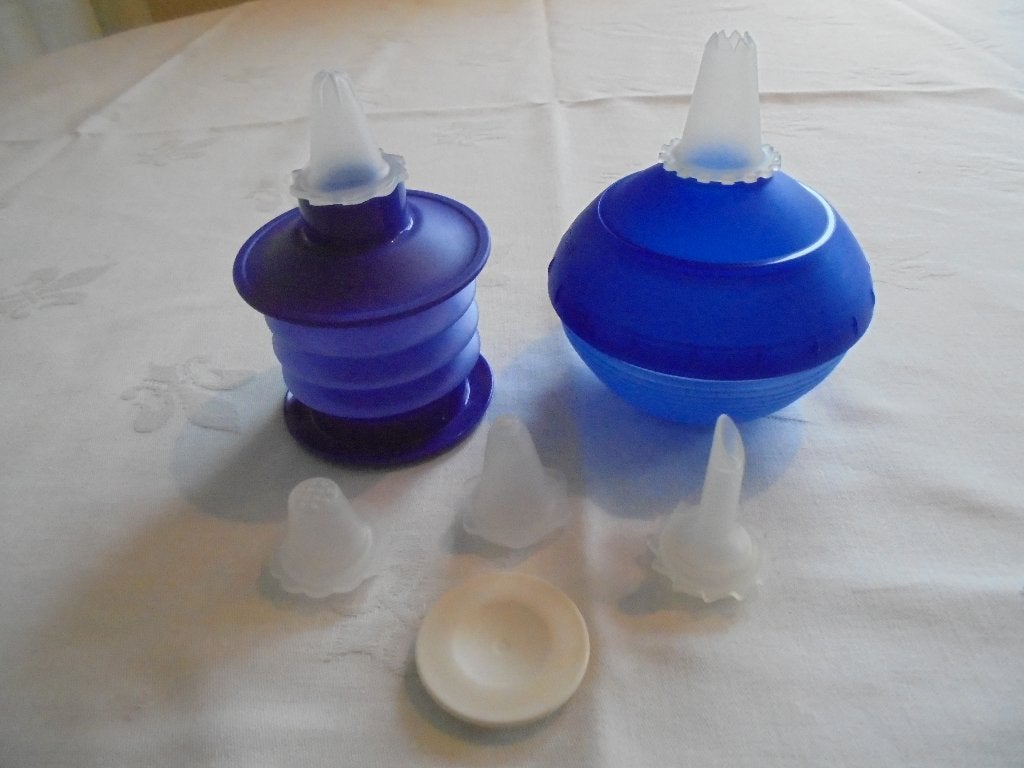 tupperware garneerbol en harmoni-kaatje, Ophalen of Verzenden, Zo goed als nieuw, Blauw, Overige typen