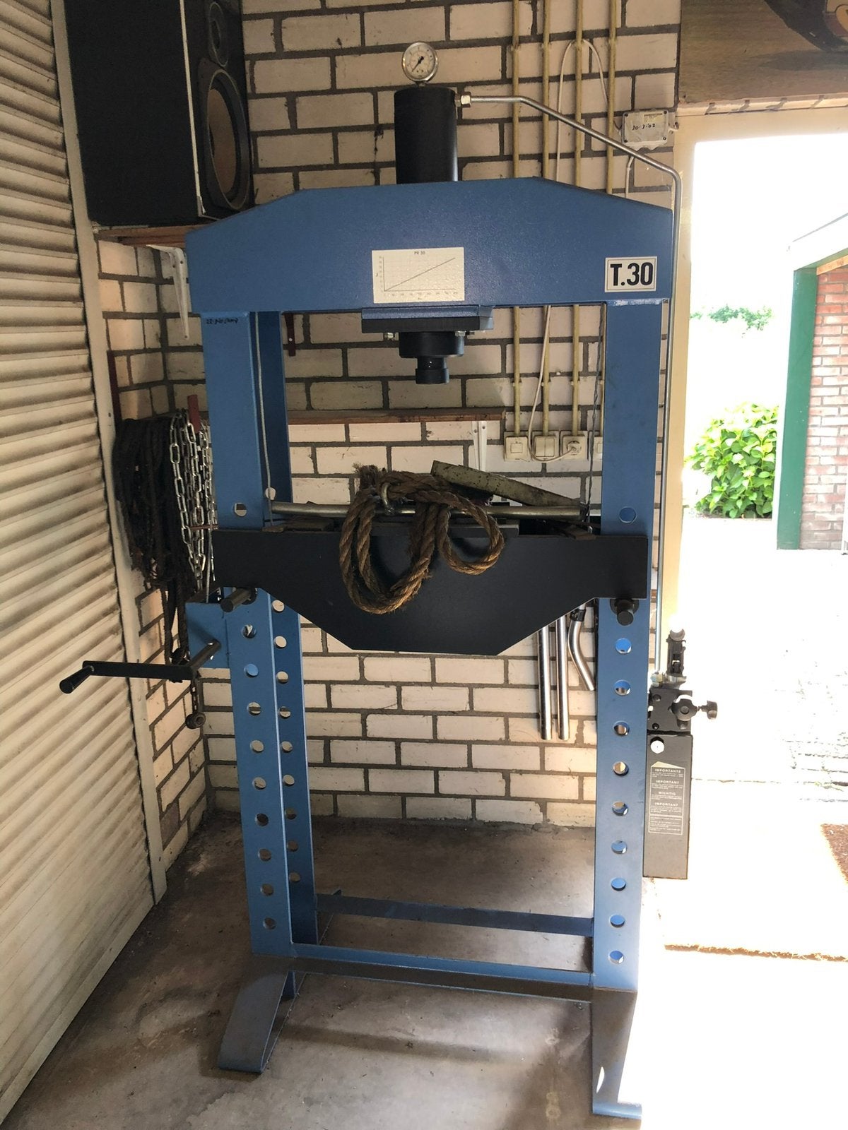 Werther PR30 hydraulische werkplaatspers 30 ton–professionee, Ophalen, Gebruikt