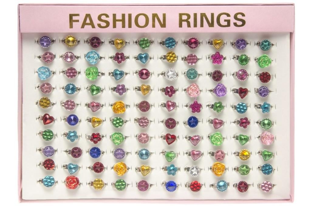 PARTIJ GLITTER RINGEN, ., Nieuw, Ophalen of Verzenden, .