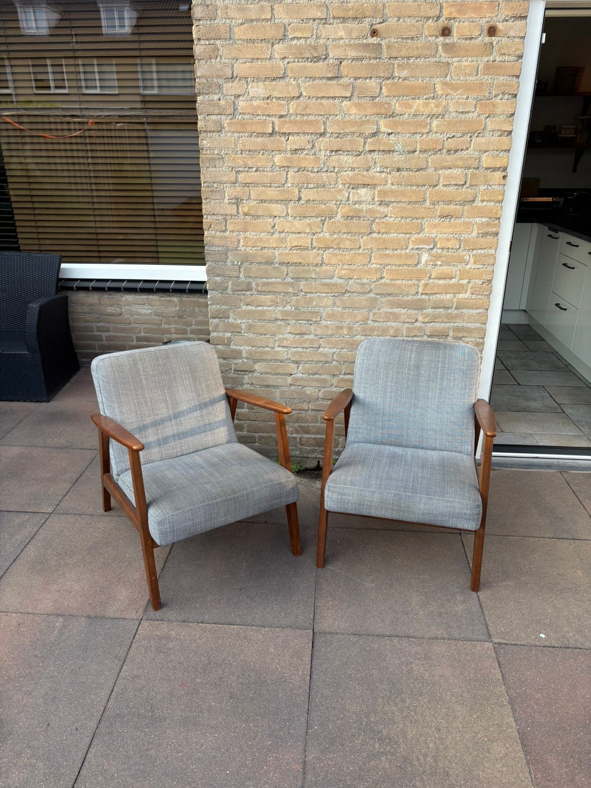 2 Ekenaset stoelen IKEA retro vintage look, Ophalen, Zo goed als nieuw, 75 tot 100 cm, Stof