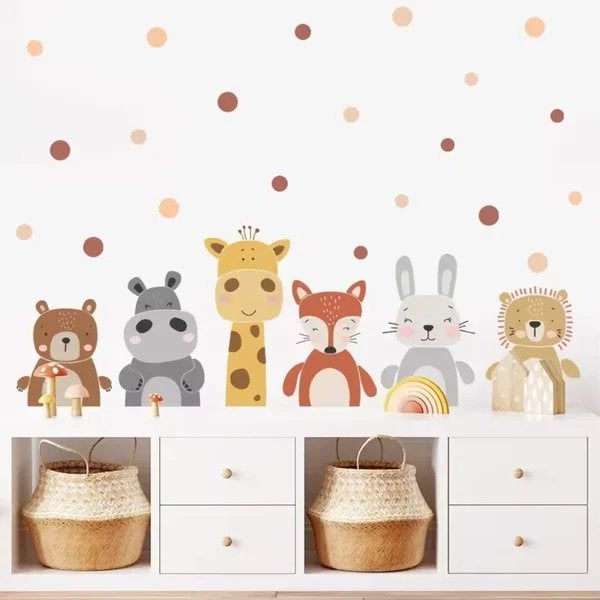 Grote muursticker Boho Animals, Nieuw, Ophalen of Verzenden, Wanddecoratie, Info@sweet-one.nl