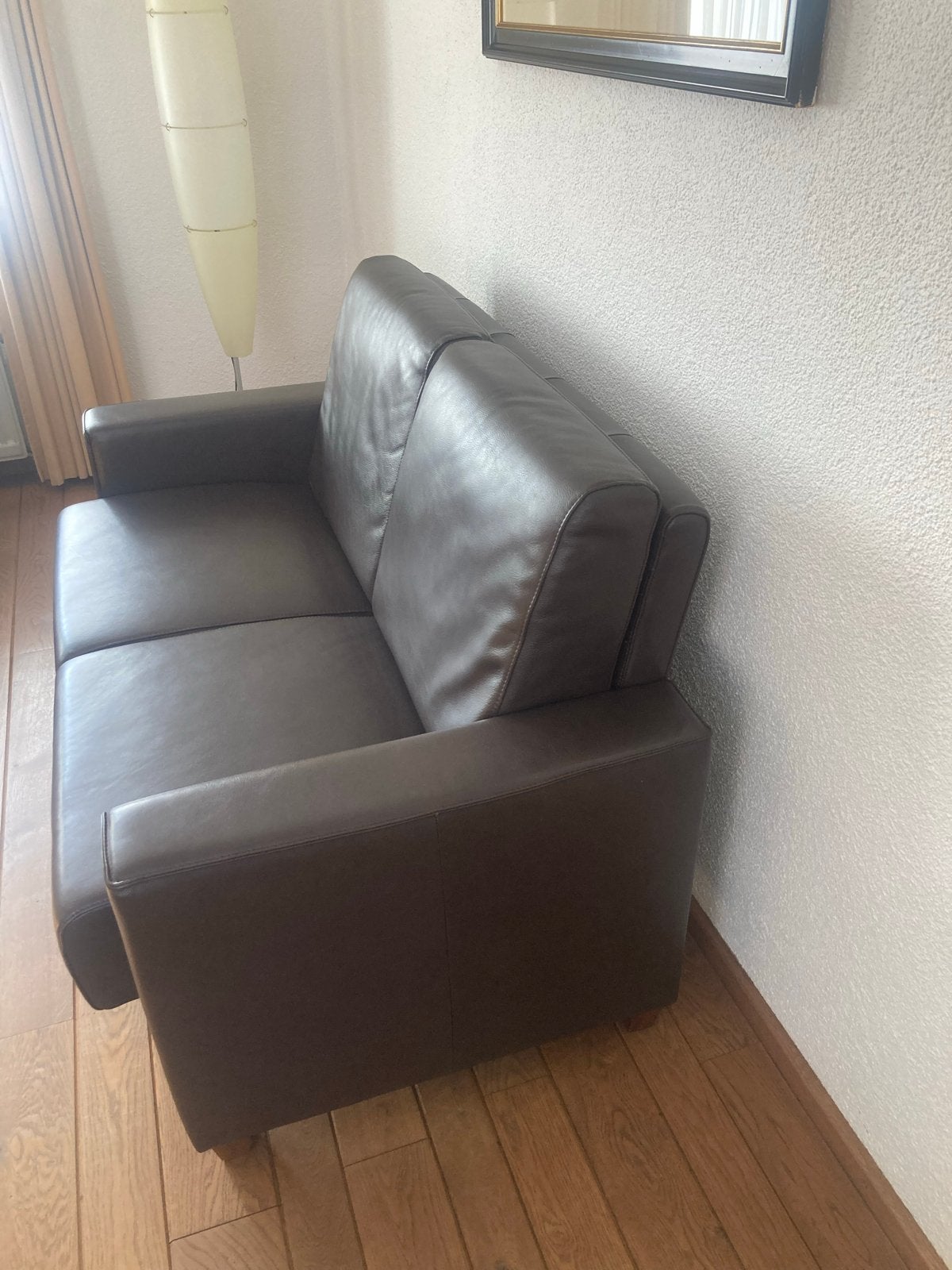 Tweezits bank in zeer goede staat, Huis en Inrichting, Tweepersoons, Leer, Ophalen of Verzenden, Zo goed als nieuw