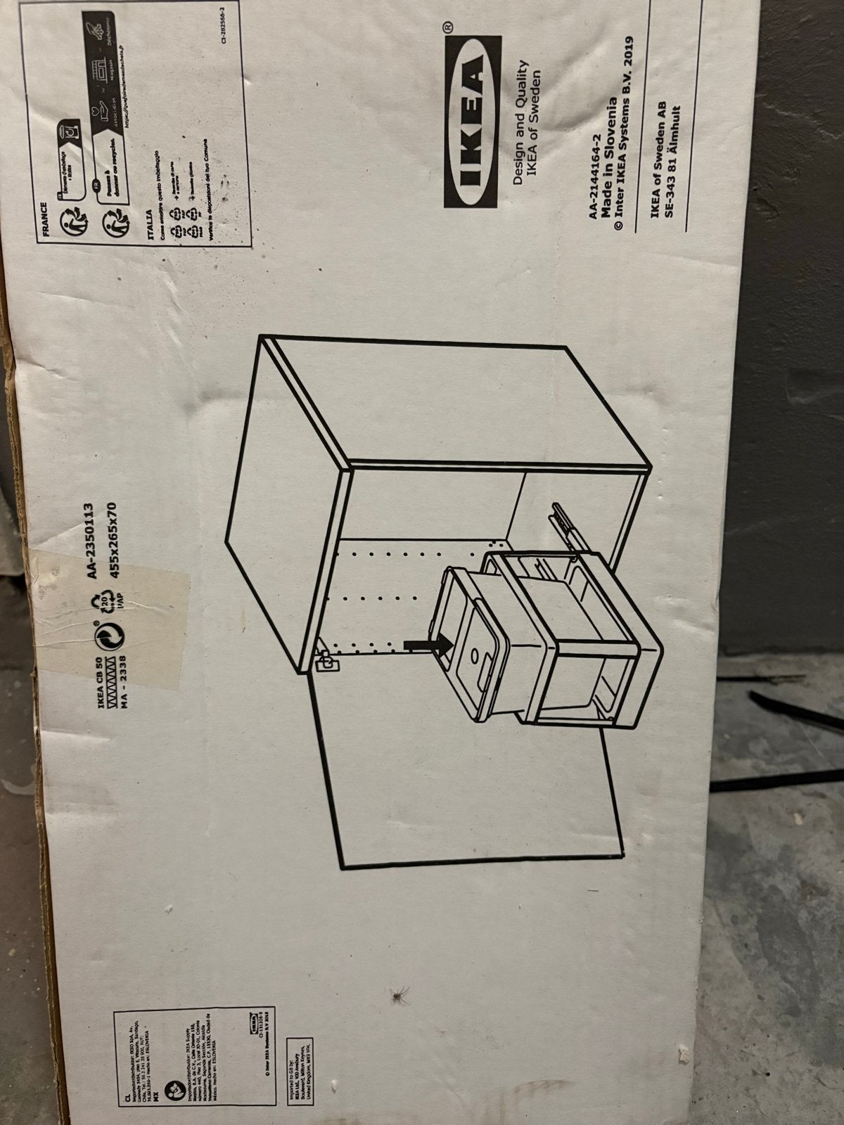IKEA Utrusta uittrekbaar frame voor afvalemmer, Huis en Inrichting, Ophalen, Nieuw