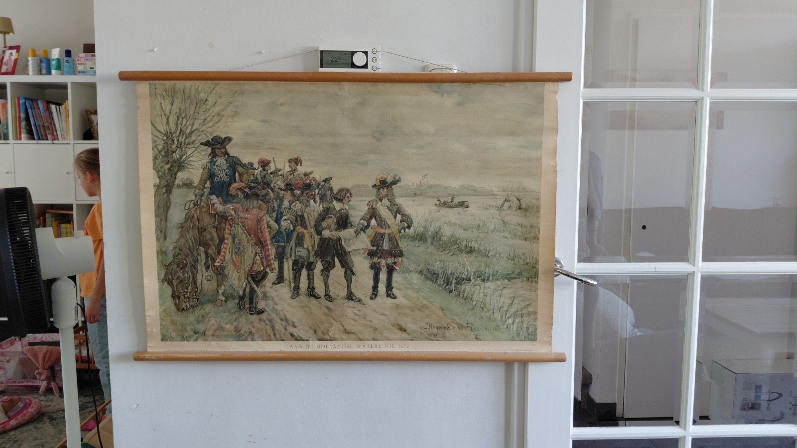Geschiedenis schoolplaat 'Aan de Hollandse Waterlinie 1672', Ophalen of Verzenden, Geschiedenis