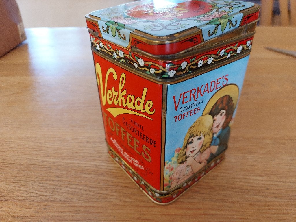 blikje Verkade's gesorteerde toffees, Ophalen of Verzenden, Gebruikt, Overige, Verkade