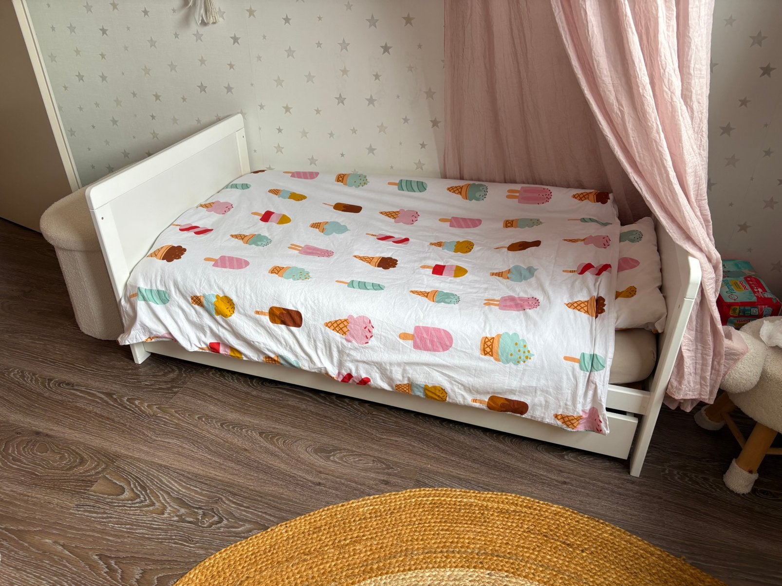 Petite amelie meegroeibed, Ophalen, Zo goed als nieuw, 140 tot 160 cm, 70 tot 85 cm