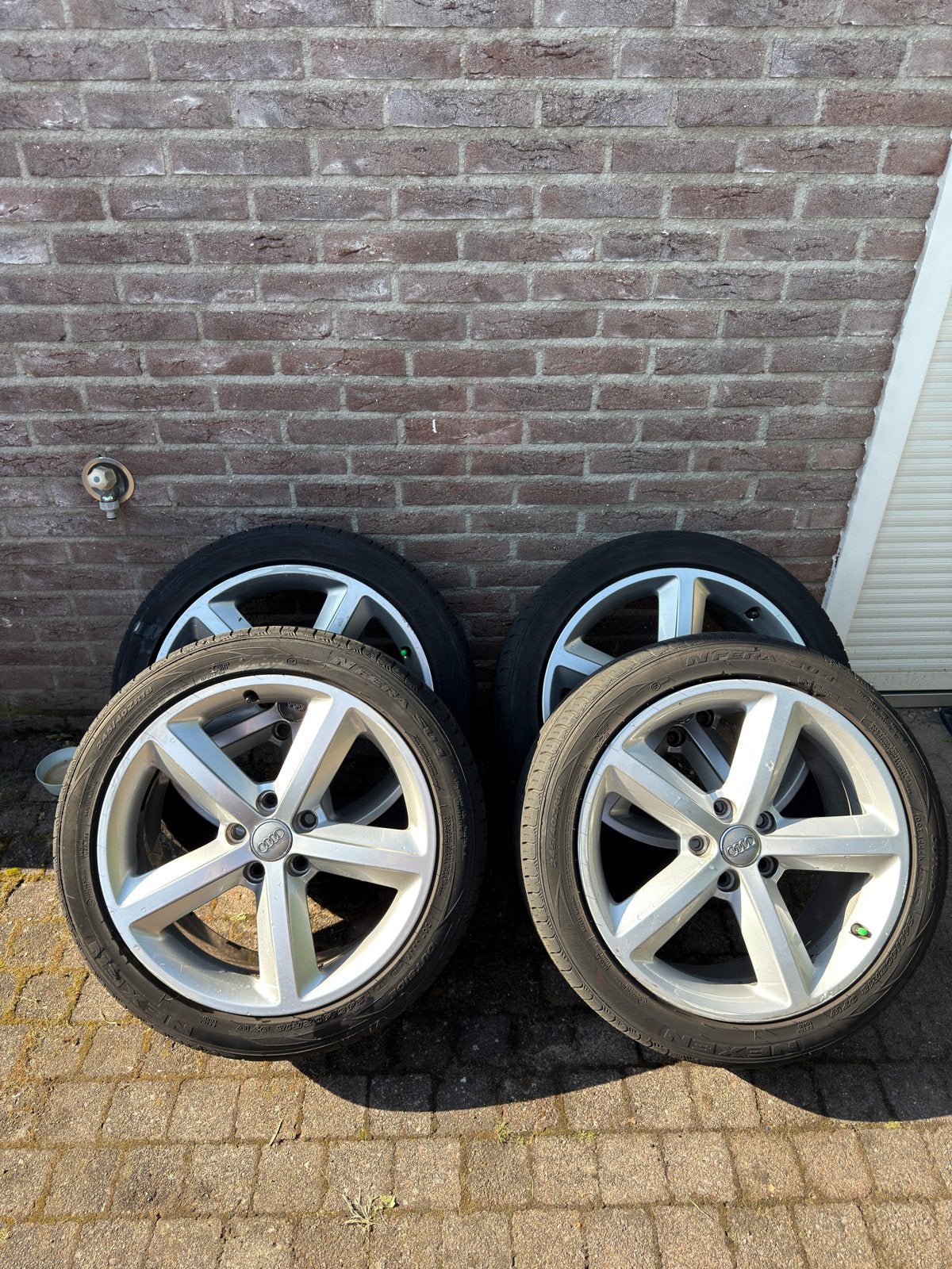 Audi 18 inch velgen met zomerbanden, Auto-onderdelen, Banden en Velgen, Ophalen, 18 inch, Banden en Velgen, Personenwagen
