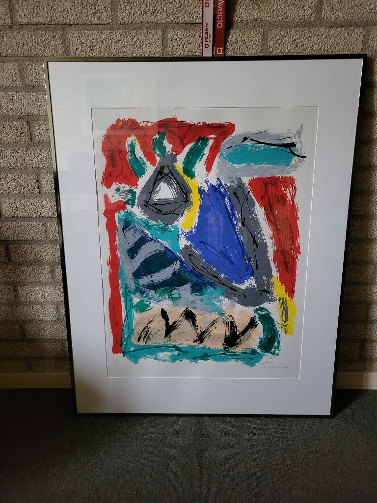 Zeefdruk of litho.     Maat 70 x 90 cm., Ophalen of Verzenden