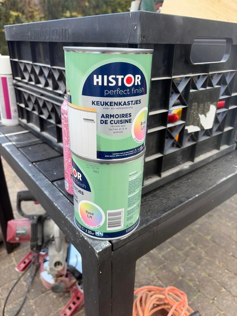 Twee potten Histor Perfect Finish Keukenkastjes verf, Ophalen, Nieuw, Verf, Minder dan 5 liter