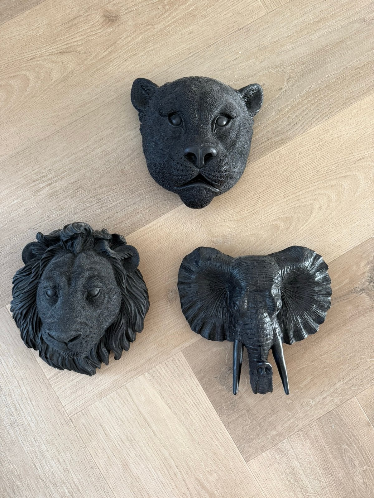 Drie dierenkoppen, Ophalen of Verzenden, Zo goed als nieuw, Wanddecoratie
