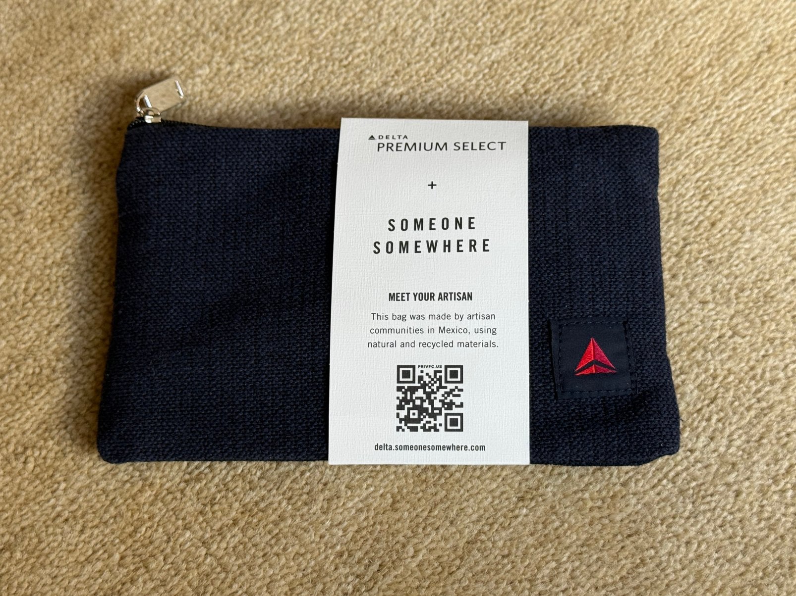 Delta Air Lines stoffen toilettas - donkerblauw met inhoud, Ophalen of Verzenden, Nieuw, Blauw, Heer of Dame