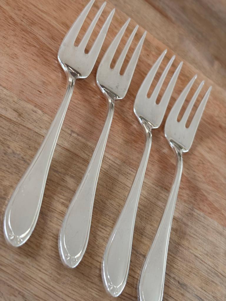 Vintage Christofle Verzilverde Dessertvorken, Ophalen of Verzenden
