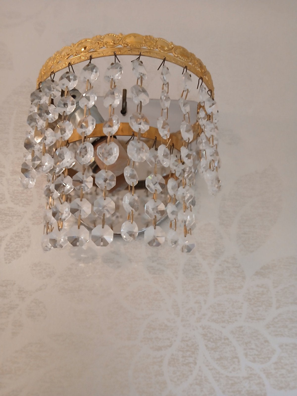 Mooi wandlampje Lustrerie Deknudt met swarovski, Ophalen of Verzenden, Zo goed als nieuw, Hollywood regency