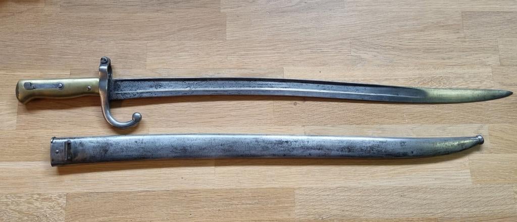 Bajonet Frans model M1866, Verzamelen, Ophalen of Verzenden, Landmacht, Overige gebieden, Mes of Dolk
