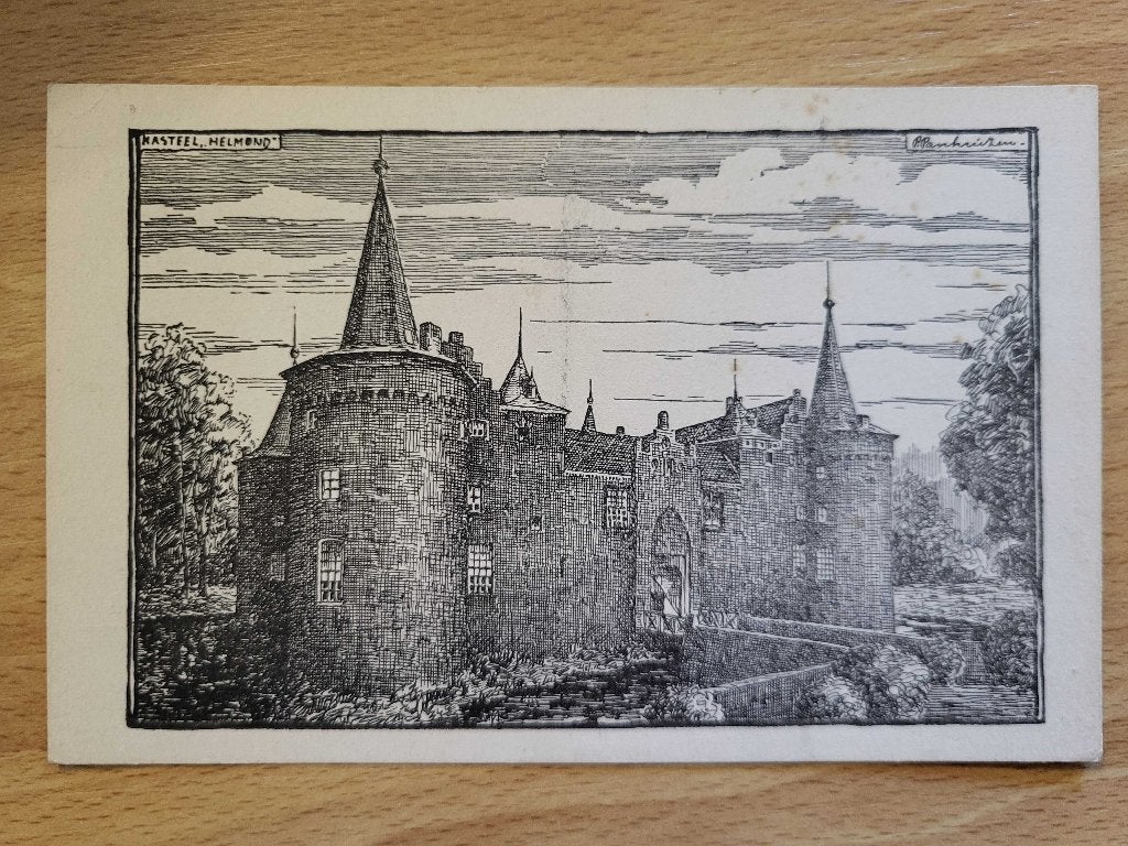 ansicht HELMOND Kasteel Getekende kaart, Verzamelen, Verzenden, Voor 1920, Noord-Brabant