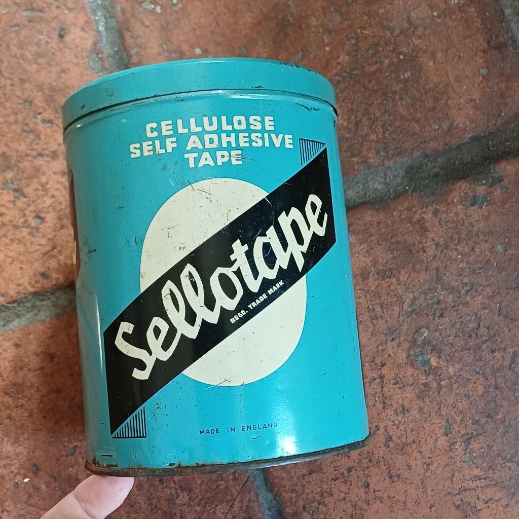 Oud blik Sellotape, Verzamelen, Blikken, Gebruikt, Overige, Overige merken, Ophalen of Verzenden