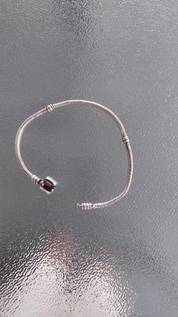 Zilveren Pandora armband met sluiting, Sieraden, Tassen en Uiterlijk, Armbanden, Ophalen of Verzenden, Gebruikt, Zilver, Zilver