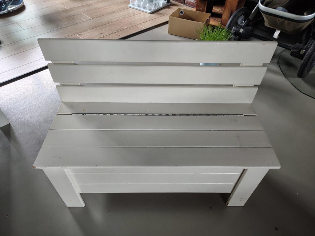 Houten kinderbankje met opslagruimte, Huis en Inrichting, Banken | Bankstellen, Ophalen, Minder dan 75 cm, Minder dan 150 cm