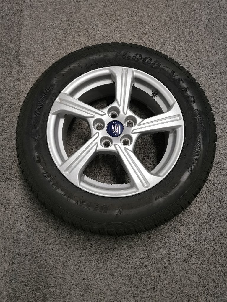 4 X ORIGINELE FORD VELGEN 16 INCH MET WINTERBANDEN, Ophalen, Gebruikt, 16 inch, Banden en Velgen