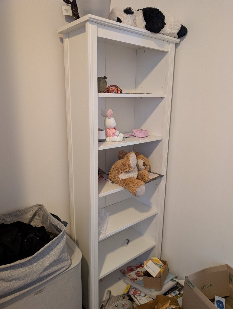 Witte Boekenkast met 5 Planken, Ophalen, Gebruikt, 50 tot 100 cm, 150 tot 200 cm