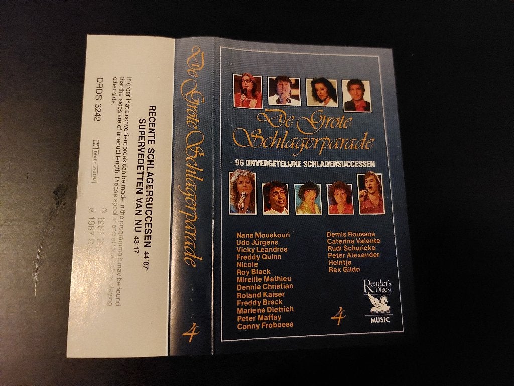 DE GROTE SCHLAGERPARADE 4 (MC), Ophalen of Verzenden, Zo goed als nieuw, Origineel, 1 bandje