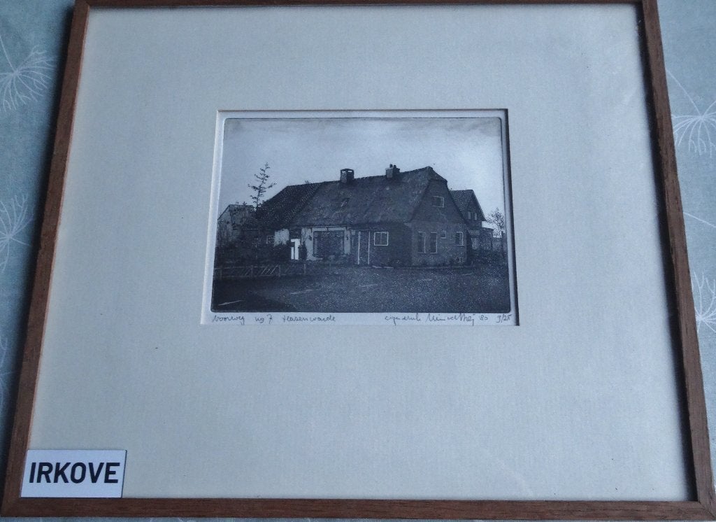ETS * VOORWEG HAZERSWOUDE * WIM VAN DE MEIJ * In Lijst *, Antiek en Kunst, 38 cm, Met tekst, 33 cm, Landschap