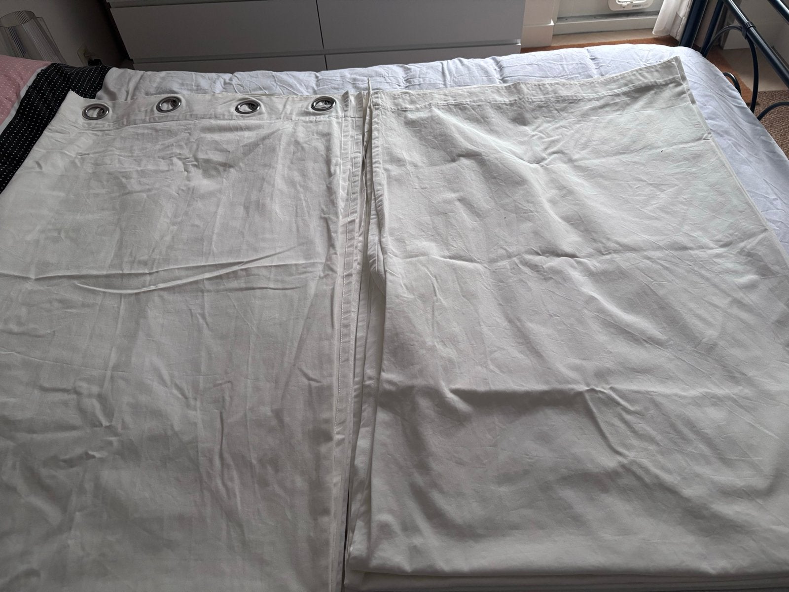 Ikea witte katoenen gordijnen Merete - 5 panelen 145x238 cm, Ophalen, Gebruikt, Wit, Gordijn