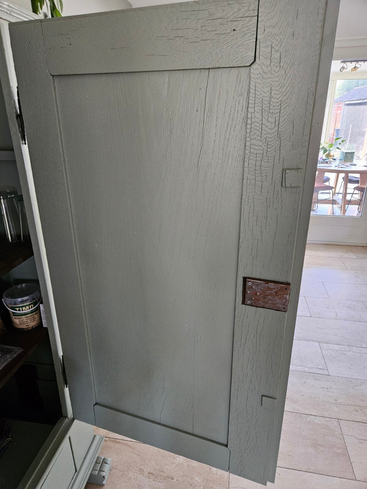 Foto 7 van Brocante Franse kast - Olijfgroen - 2 deuren, 2 lades