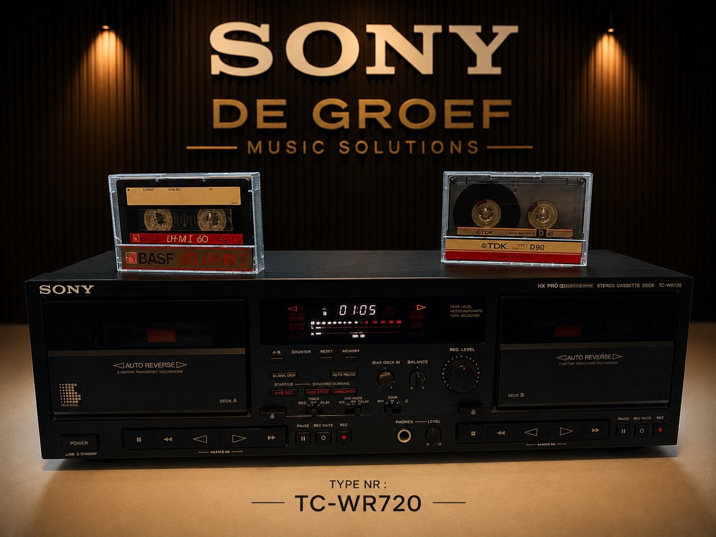 Sony TC - wr720 Cassettedeck, Audio, Tv en Foto, Cassettedecks, Ophalen of Verzenden, Dubbel, Sony, Tiptoetsen