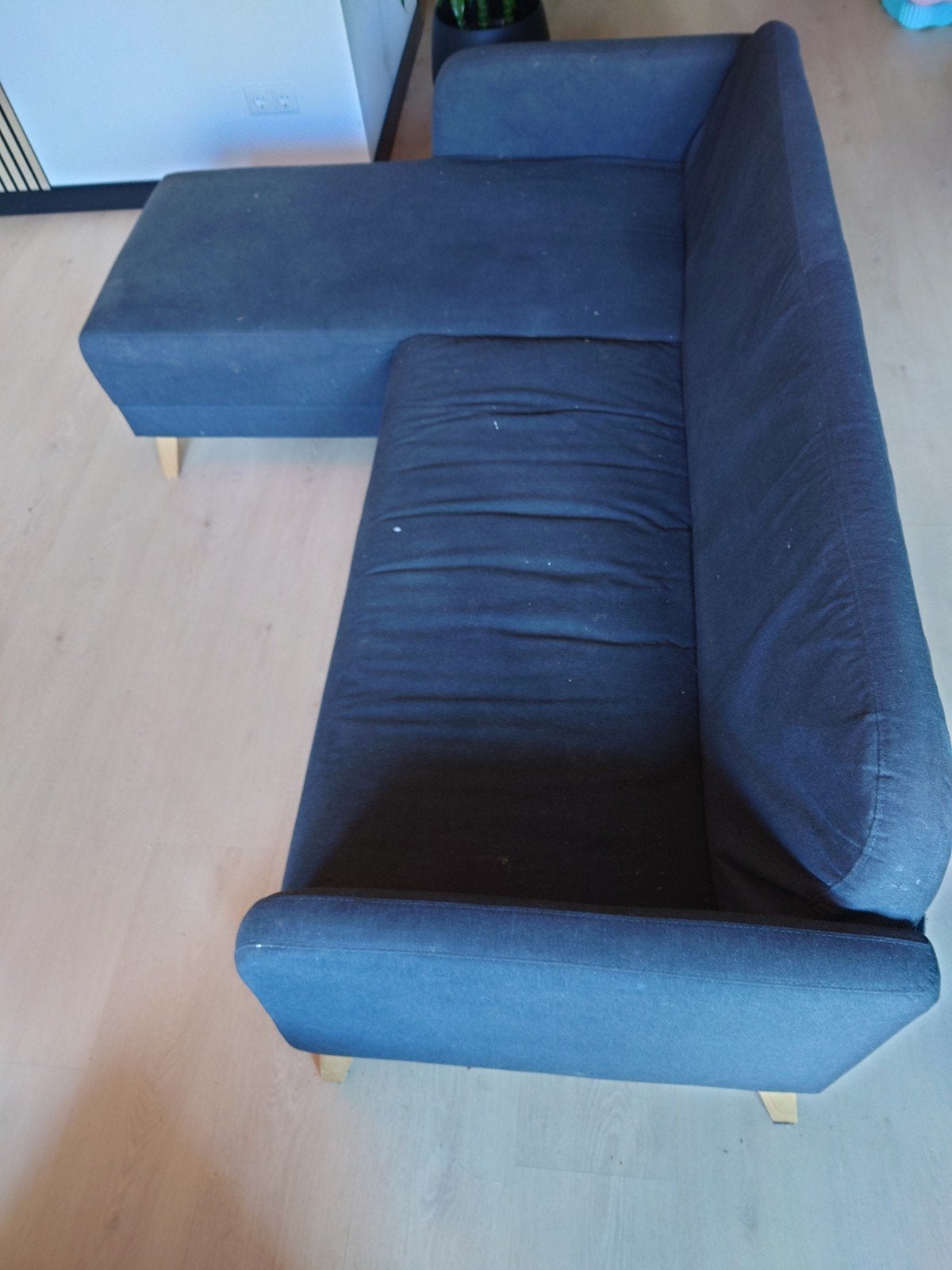 Linanäs IKEA 3-zitsbank chaisse lounge links | Donkergrijs, Ophalen, 150 tot 200 cm, Driepersoons, 75 tot 100 cm