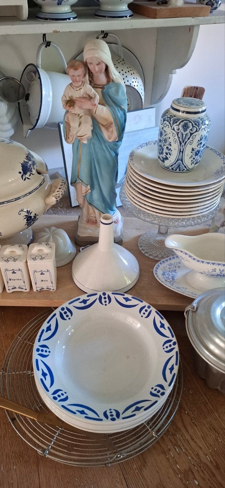 Vintage St. Amand Keramiek Borden - Blauw en Wit, Antiek en Kunst, Ophalen of Verzenden
